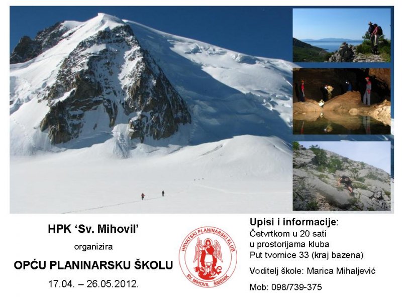 Prijava za 3. opću planinarsku školu HPK Sveti Mihovil